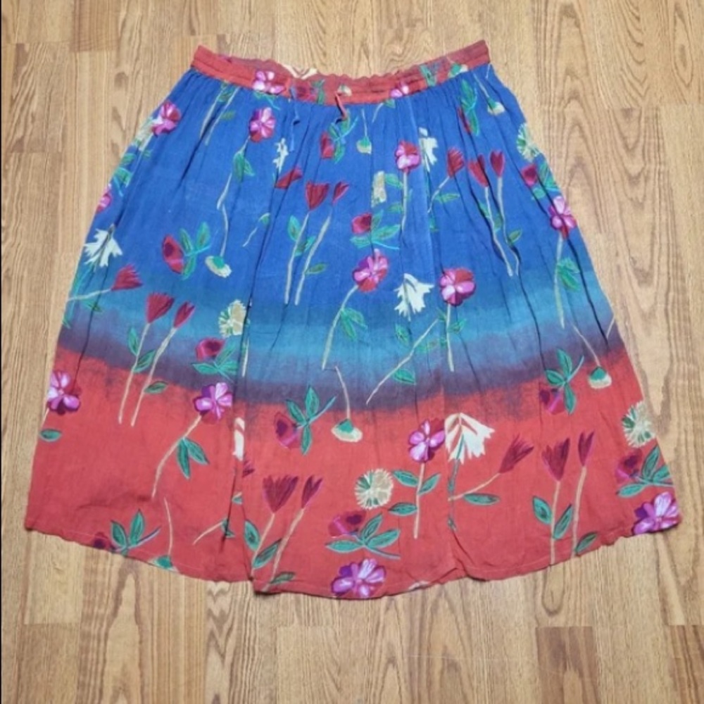 Blue and red flower skirt